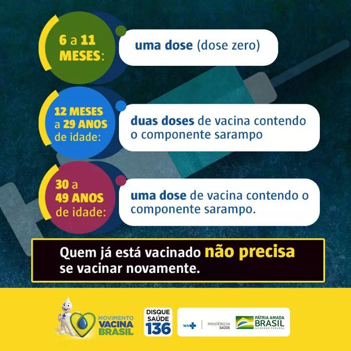 Saúde intensifica vacinação contra o sarampo nas Unidades Básicas de Saúde de Três Lagoas