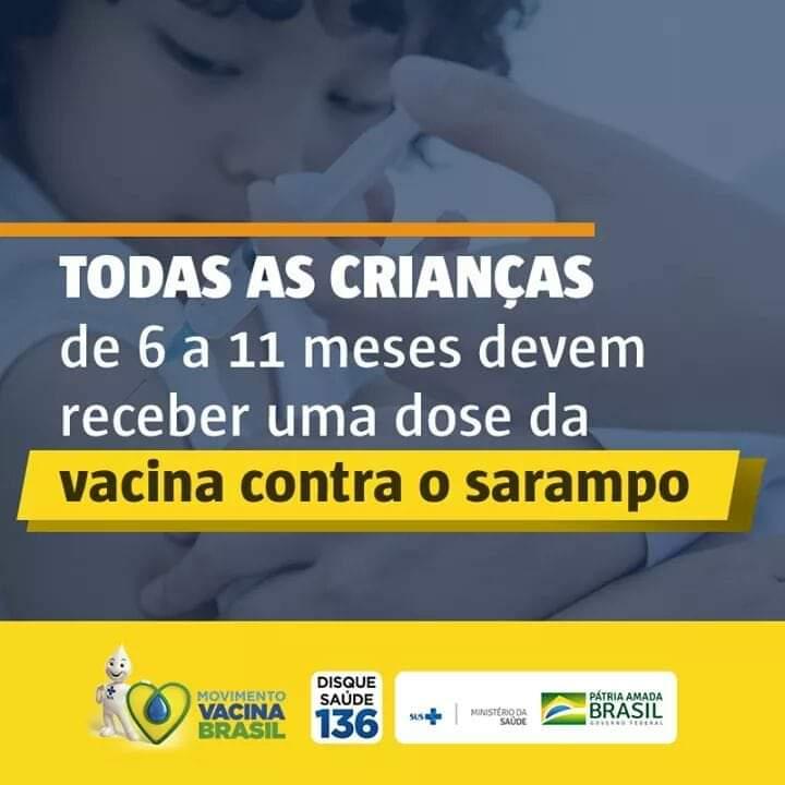 Saúde intensifica vacinação contra o sarampo nas Unidades Básicas de Saúde de Três Lagoas